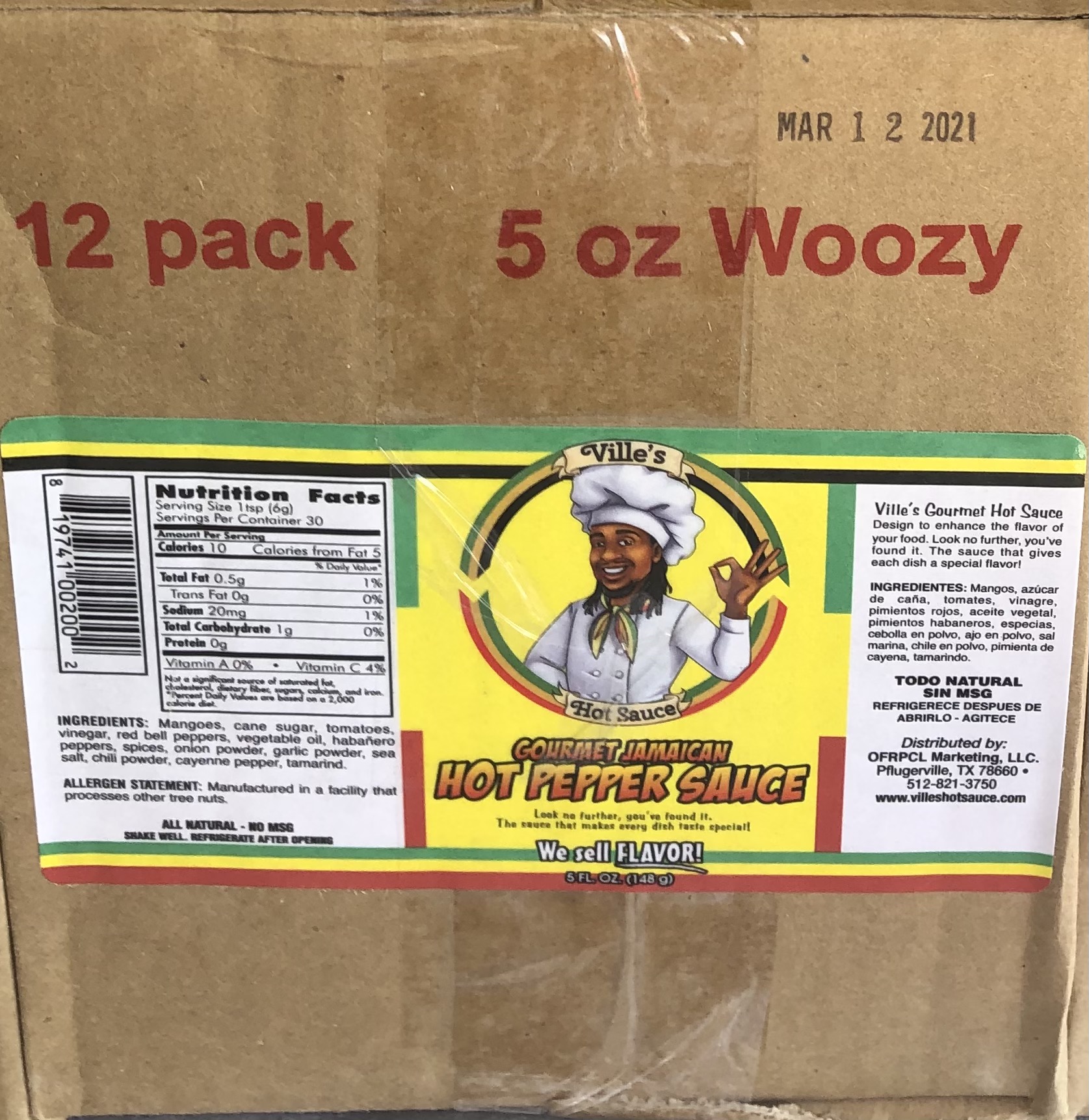 Ville's ORIGINAL Hot Pepper Sauce (Case)